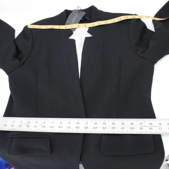NWT Gibson Blazer Women's large Notch Collar One Button Black Cotton Blend work - Picture 9 of 12